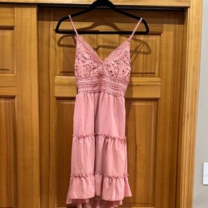 Elegant Pink Lace Dress